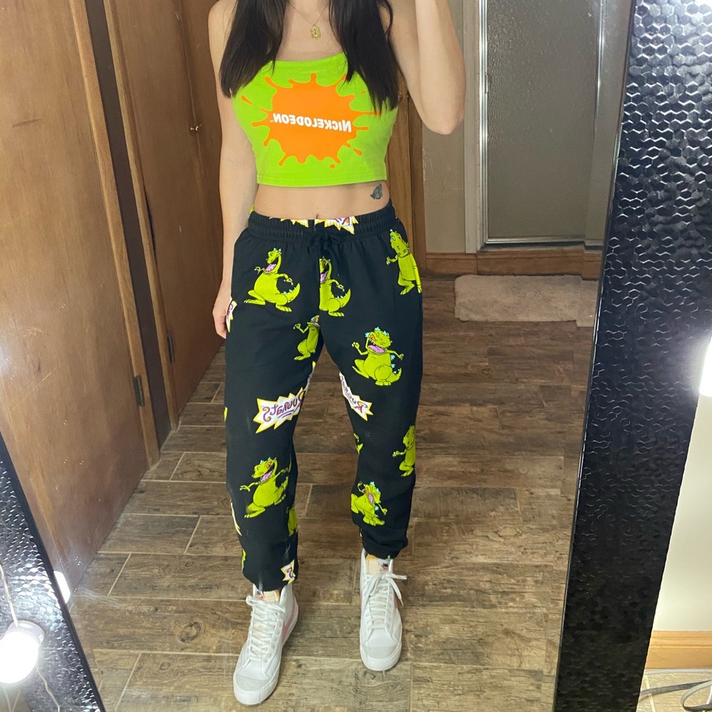 Reptar 90’s black yellow sweat pants